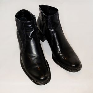 Franco Sarto Black Faux Leather Marmo Boots